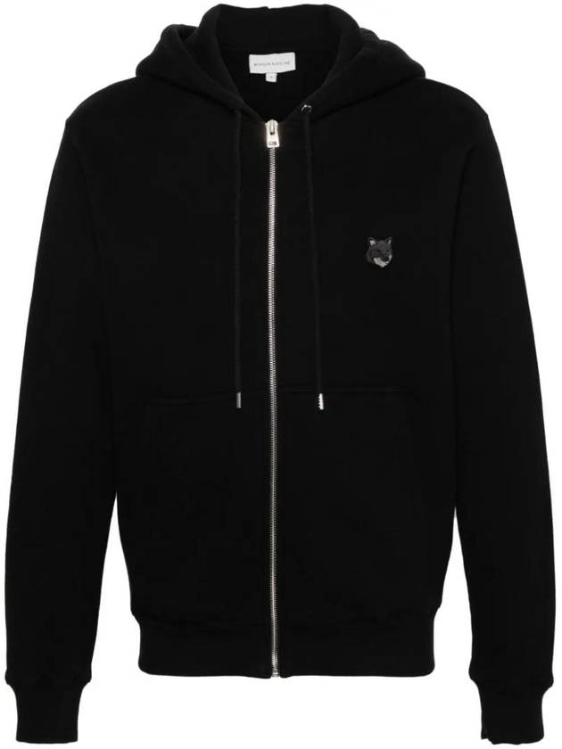 Bold Fox Head Patch Cotton Hooded Zip-Up Black - MAISON KITSUNE - BALAAN 1