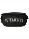 Logo Embellished Cotton Belt Bag Black - VETEMENTS - BALAAN 3