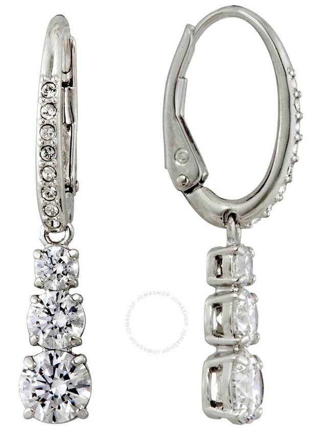 Stilla Attract Crystal Hoop Earrings Silver - SWAROVSKI - BALAAN 4