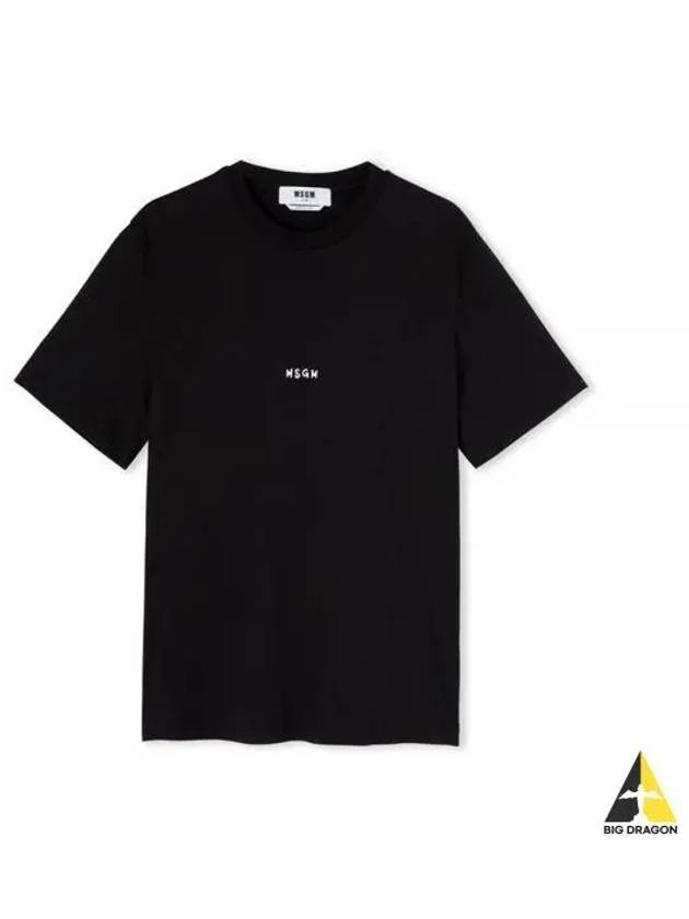 Men's Micro Logo Short Sleeve T-Shirt Black - MSGM - BALAAN 2