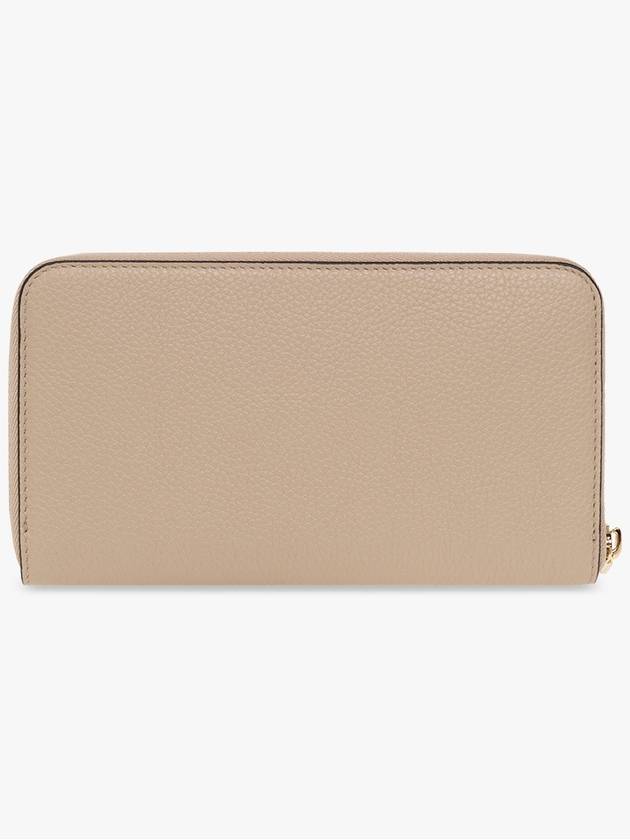 FERRAGAMO Leather Wallet With Logo, Women's, Beige - SALVATORE FERRAGAMO - BALAAN 3