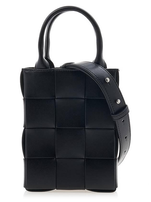 Intrecciato Cassette Mini Tote Bag Black - BOTTEGA VENETA - BALAAN 4