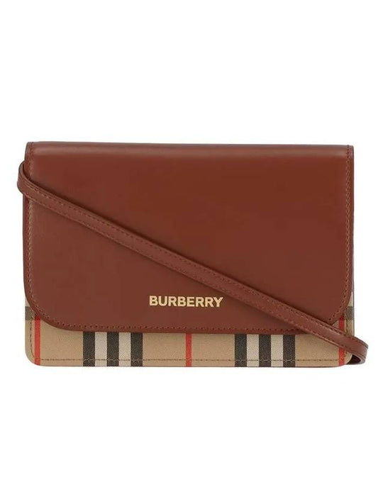 Hampshire House Check Long Strap Cross Bag Brown - BURBERRY - BALAAN 1