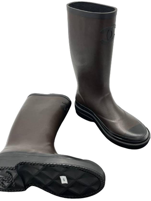 Rain Boots 24 Workshop Two Tone Brown Black - CHANEL - BALAAN 6