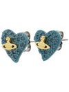 Women's Tiny Diamante Heart Earrings Blue - VIVIENNE WESTWOOD - BALAAN 3