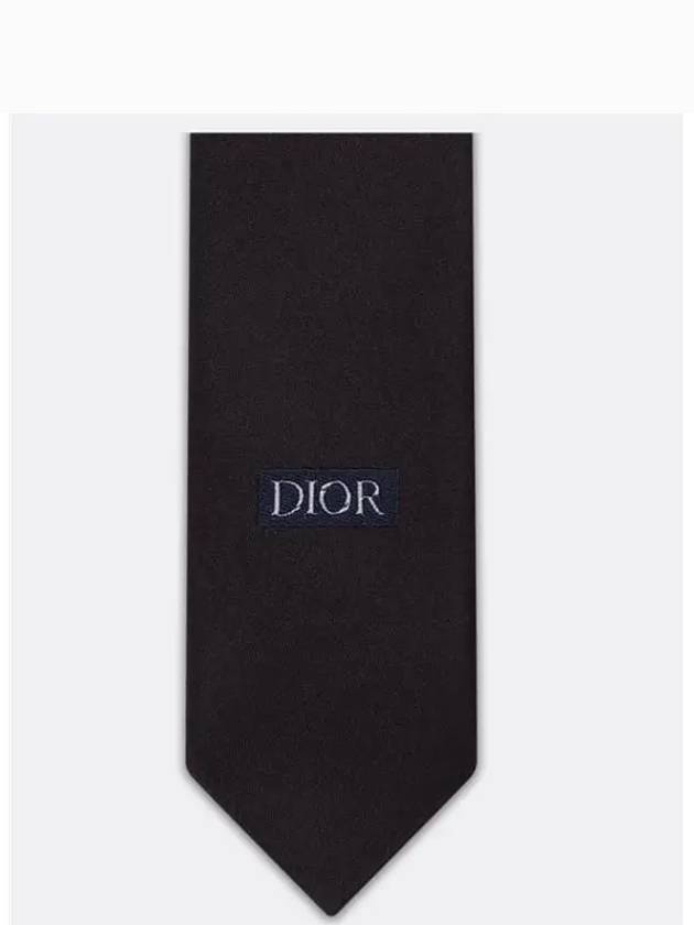 Bee Motif Silk Tie Black - DIOR - BALAAN 4