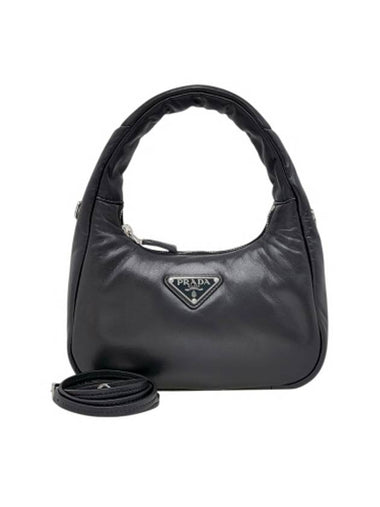 1BA384 Soft Nappa Mini Hobo Bag Strap NFC New Built in Chip - PRADA - BALAAN 1