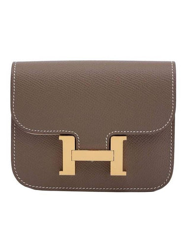 Women's Constance Slim Card Wallet Brown - HERMES - BALAAN 1