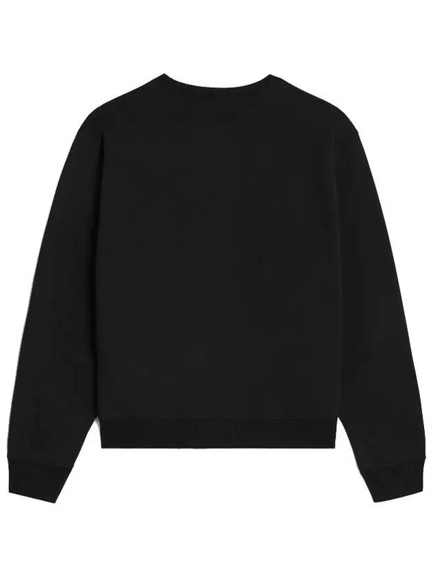 Logo Crew Neck Loose Cotton Fleece Sweatshirt Black - CELINE - BALAAN 4