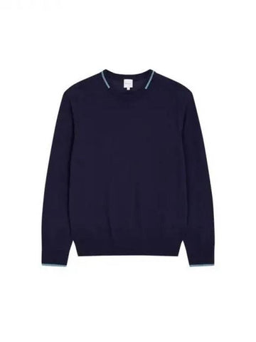 Sseudday maximum color combination line crew neck knit navy 270767 - PAUL SMITH - BALAAN 1