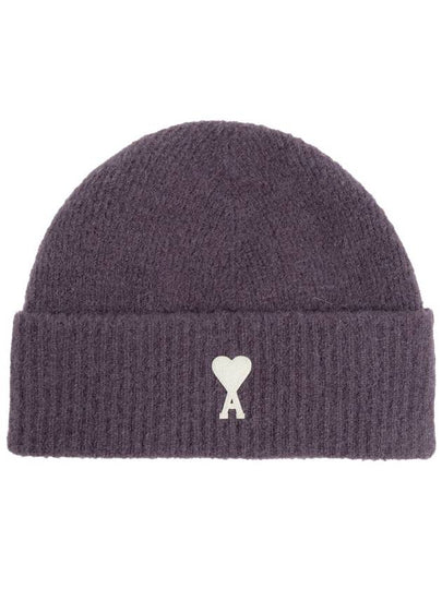 Logo Patch Knit Beanie Lilac - AMI - BALAAN 2