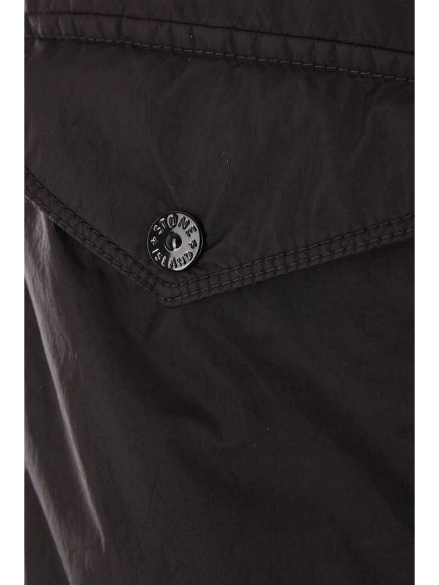 Logo Patch Zip Up Jacket Black - STONE ISLAND - BALAAN 5