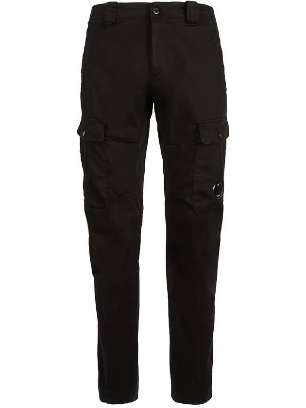 Men's Lens Wappen Cargo Pants Black - CP COMPANY - BALAAN.