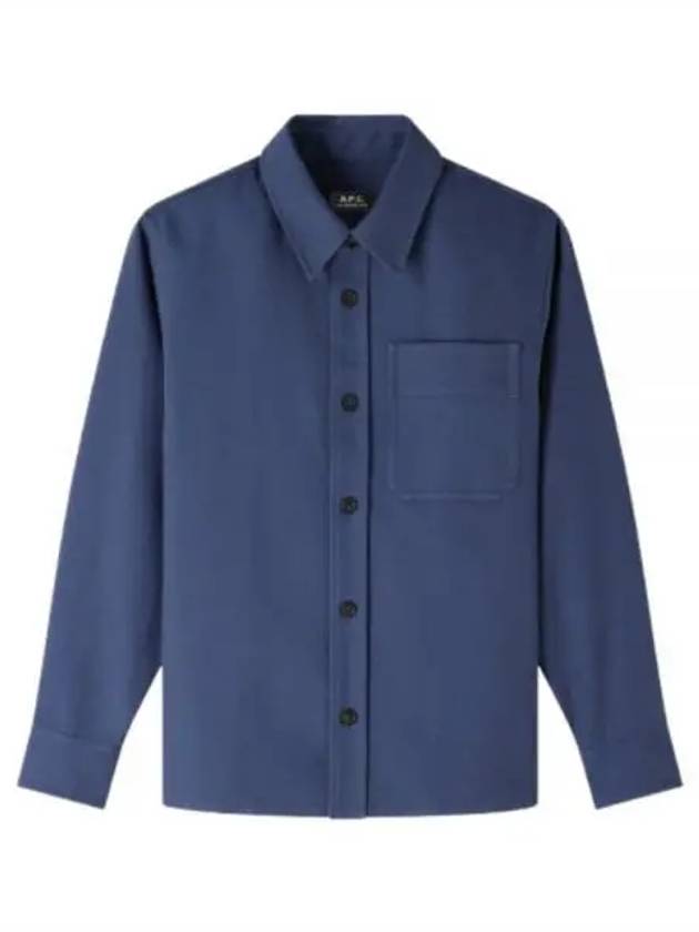 Basile Brodée Poitrine Overshirt Jacket Steel Blue - A.P.C. - BALAAN 2