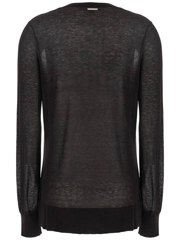 Black T-Shirt With V Neck And Ribbed Trims In Cotton And Silk Blend Woman - MICHAEL KORS - BALAAN 2