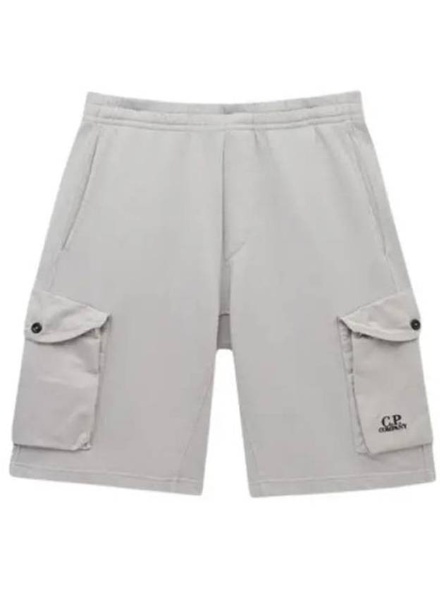 Cotton Fleece Mixed Cargo Shorts Grey - CP COMPANY - BALAAN 2