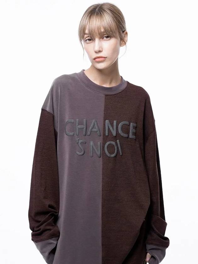 Four Woman Women s M243MT01BR Snowy Reverse Sleeve Crew Neck Sweatshirt Brown - CHANCE'S NOI - BALAAN 3