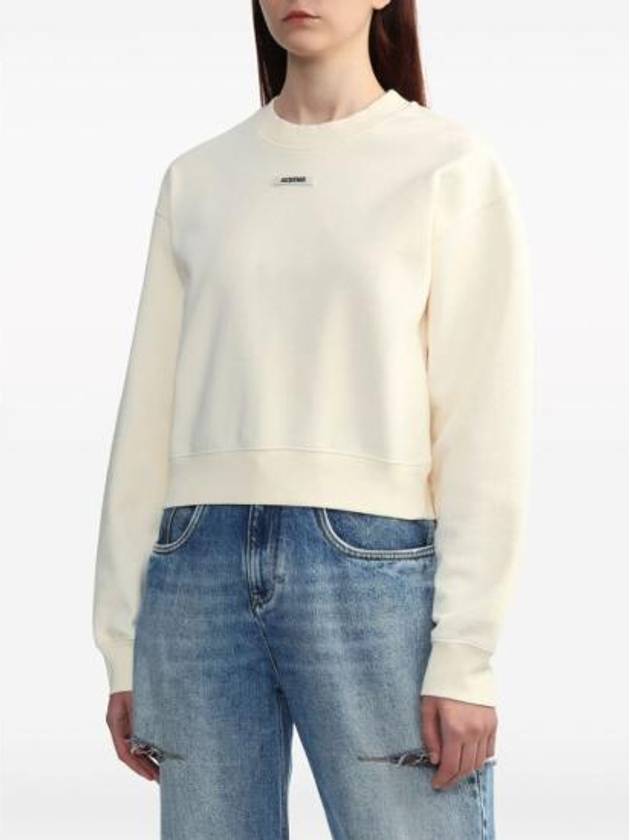 Le Grosgrain Logo Pullover Cotton Knit Top Beige - JACQUEMUS - BALAAN 6