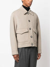 Boxy Fit Double Face Jacket Clay Beige - AMI - BALAAN 5