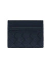 Intrecciato Leather Card Wallet Navy - BOTTEGA VENETA - BALAAN 3