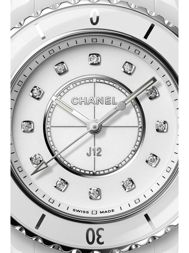 J12 Ceramic Diamond Watch White - CHANEL - BALAAN 3