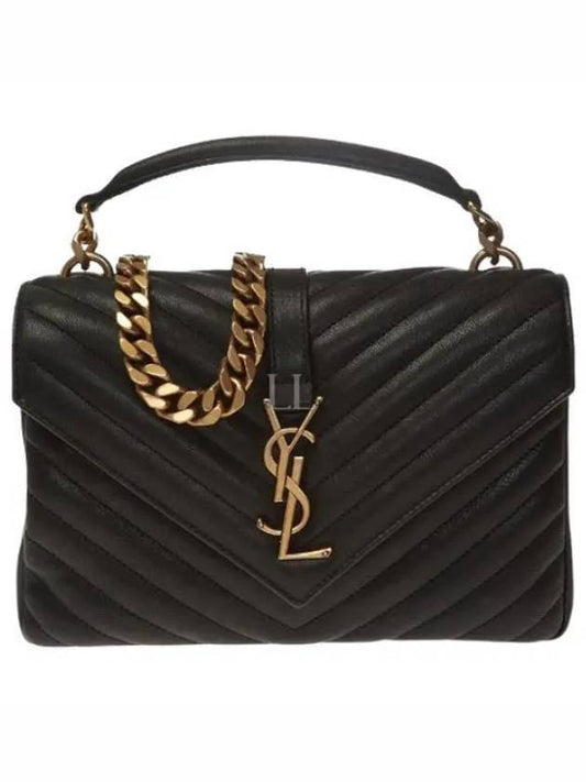 College Medium in Quilted Leather Shoulder Bag Black - SAINT LAURENT - BALAAN 2