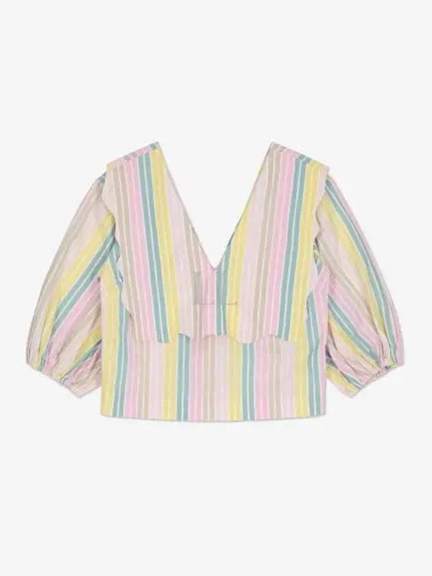 Maxi Collar Striped Blouse - GANNI - BALAAN 2