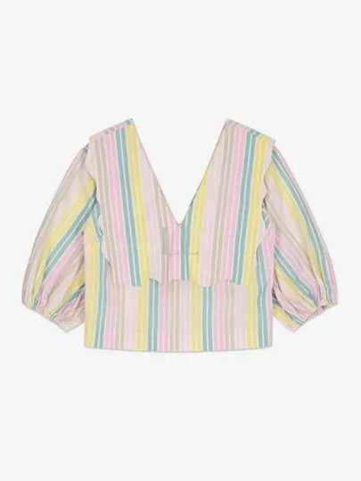 Maxi Collar Striped Blouse - GANNI - BALAAN 2