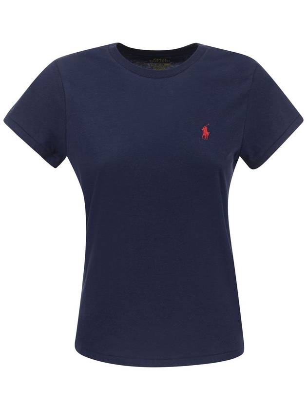 Embroidered Logo Cotton Short Sleeve T-Shirt Navy - POLO RALPH LAUREN - BALAAN 2