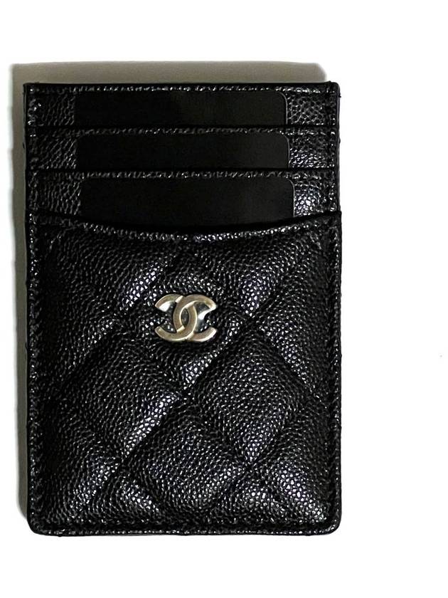 Classic card wallet holder black gold caviar AP3595 - CHANEL - BALAAN 1