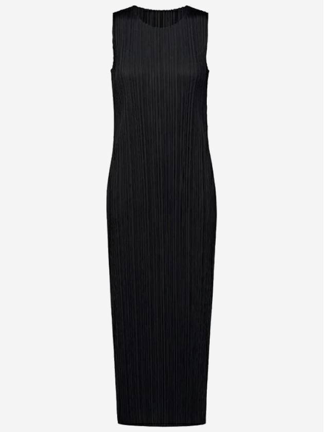 Pleats Sleeveless Basic Midi Dress Black - ISSEY MIYAKE - BALAAN 2