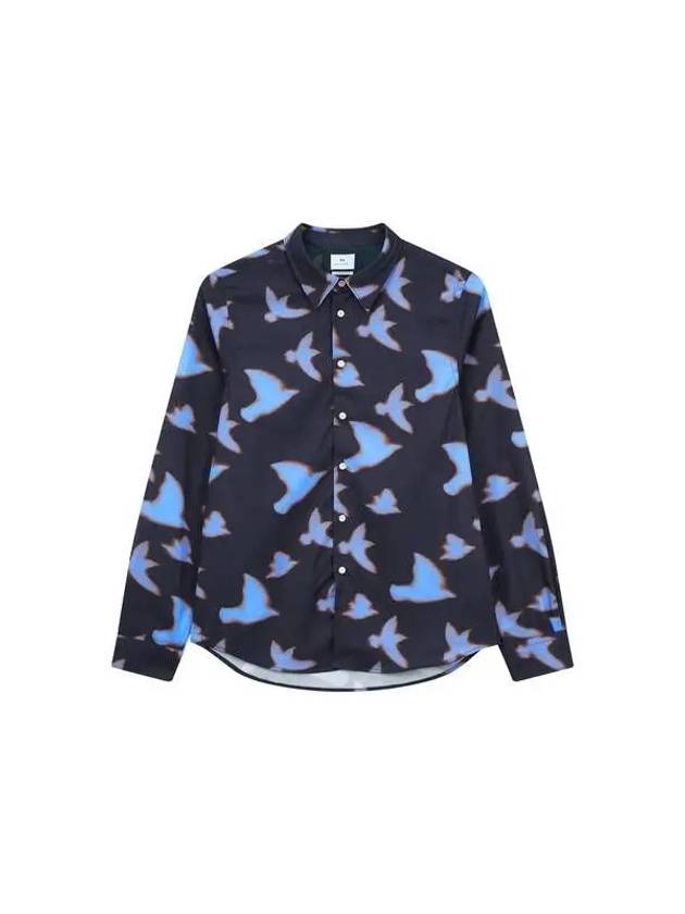 PS bird print tailored fit shirt navy 271492 - PAUL SMITH - BALAAN 1