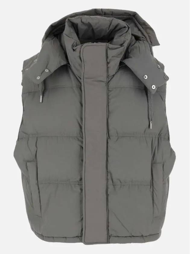 Alexandre Mattiussi Technical Canvas Padded Vest Mineral Grey - AMI - BALAAN 4