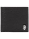 Grainy Leather TB Half Wallet Black - BURBERRY - BALAAN 1