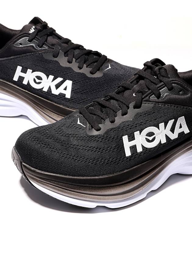 Bondi 8 Wide Low Top Sneakers Black - HOKA ONE ONE - BALAAN 10