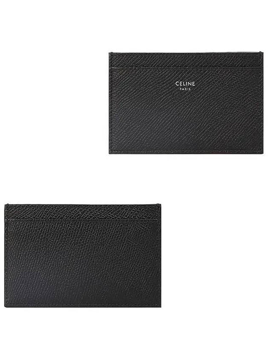 Logo Grain Card Wallet Black - CELINE - BALAAN 2