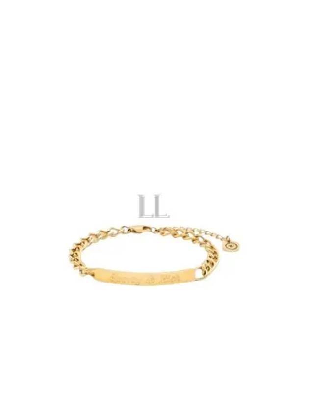 Chain Detail Embossed Logo Bracelet Gold - SPORTY & RICH - BALAAN 2