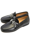 Men's Logo Plaque Loafers Black - SALVATORE FERRAGAMO - BALAAN.