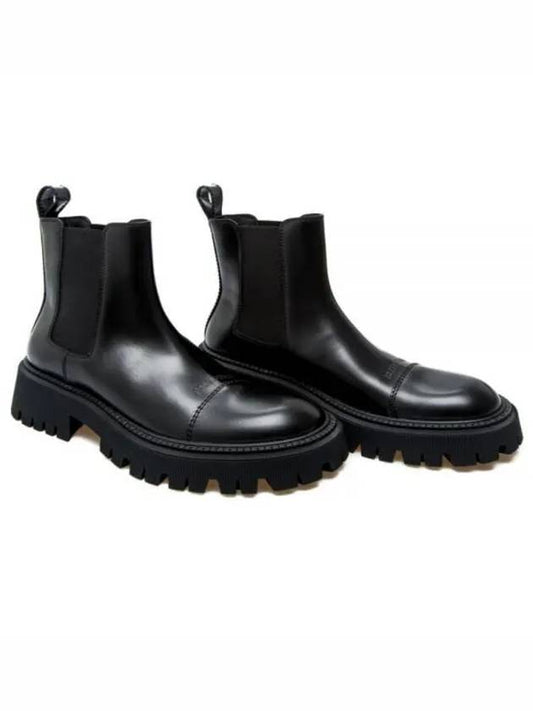 Men's Tractor Leather Platform Chelsea Boots Black - BALENCIAGA - BALAAN 2