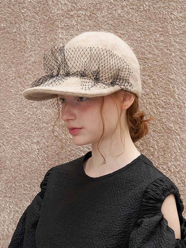 Lace Point Wire Cap Beige - BROWN HAT - BALAAN 2