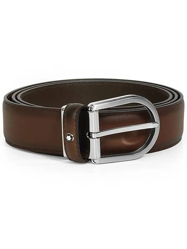 Classic Line Horseshoe Leather Belt Brown - MONTBLANC - BALAAN 4