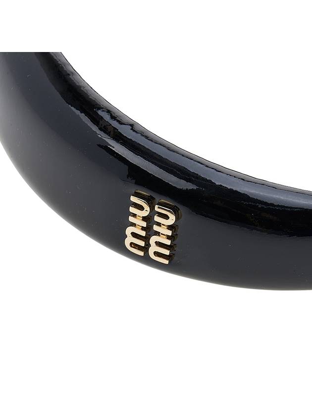 Logo Patent Leather Headband Black - MIU MIU - BALAAN 7