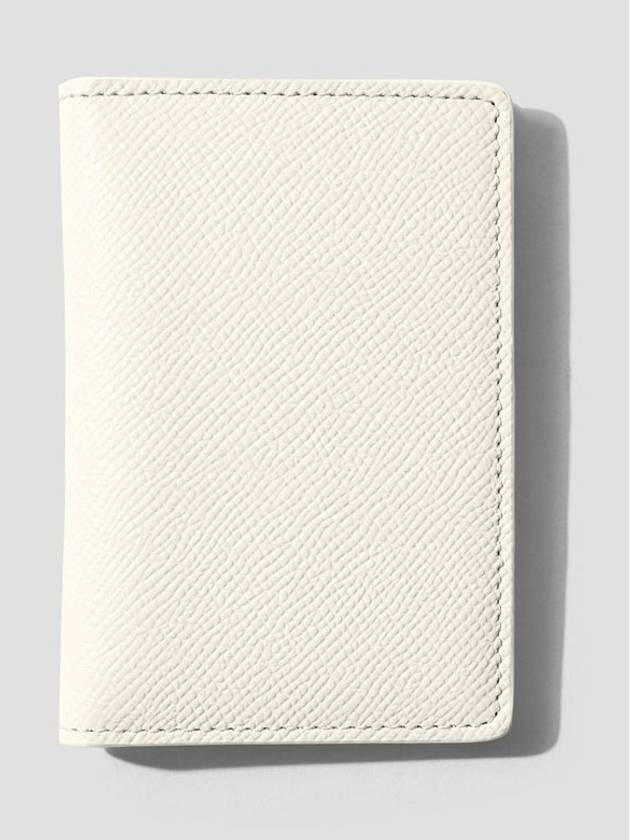 Stitched Bi-Fold Leather Card Wallet White - MAISON MARGIELA - BALAAN 4