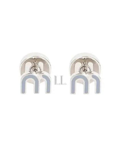 Enameled Metal Earrings Grey - MIU MIU - BALAAN 2