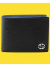 GG Interlocking Logo Two-Tone Half Wallet Black Blue - GUCCI - BALAAN 9