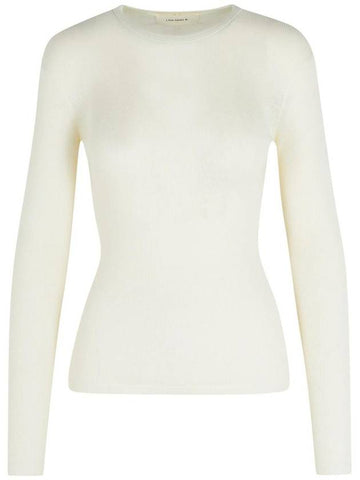 Lisa Yang 'Vivian' White Cashmere Blend T-Shirt - LISA YANG - BALAAN 1