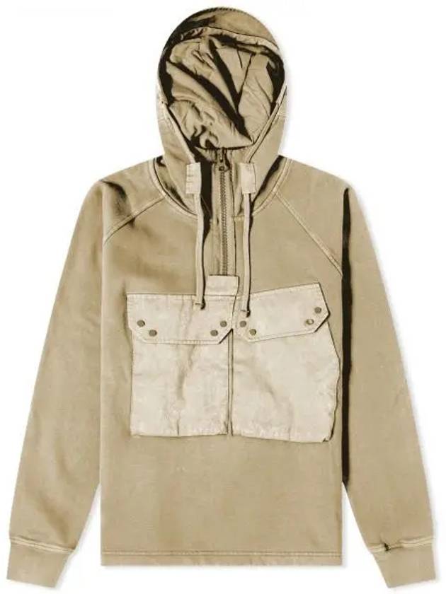 Felpa Chiusa Cappuccio Garment-Dye Hooded Anorak Khaki - TEN C - BALAAN 2