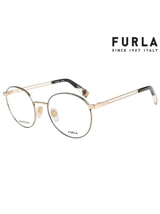 Glasses Frame VFU505 0301 Round Metal Women Glasses - FURLA - BALAAN 2