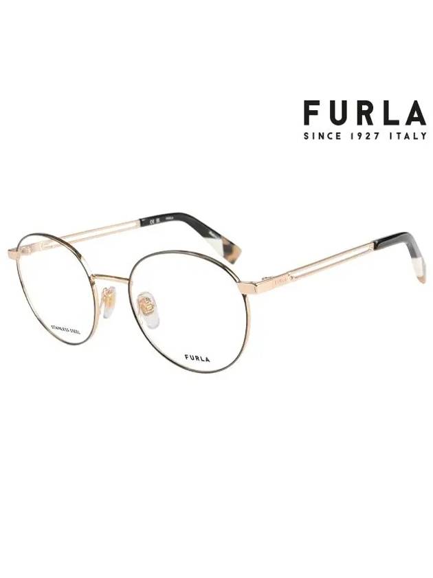 Glasses Frame VFU505 0301 Round Metal Women Glasses - FURLA - BALAAN 2