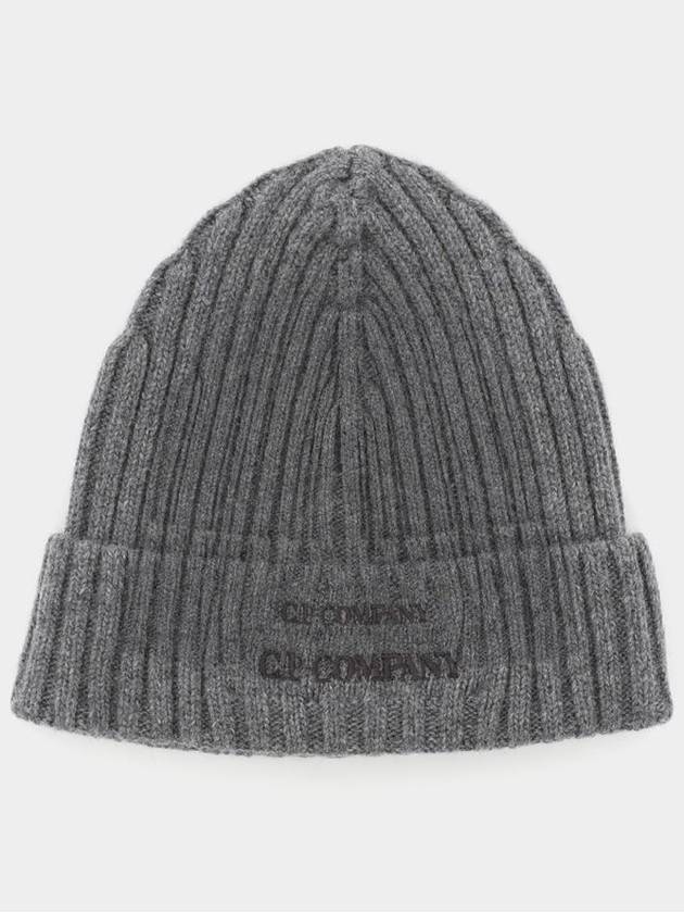 Embroidered Logo Beanie Grey - CP COMPANY - BALAAN 3